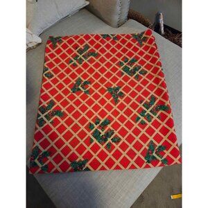 Vintage Christmas table cloth approximately 53"x83"